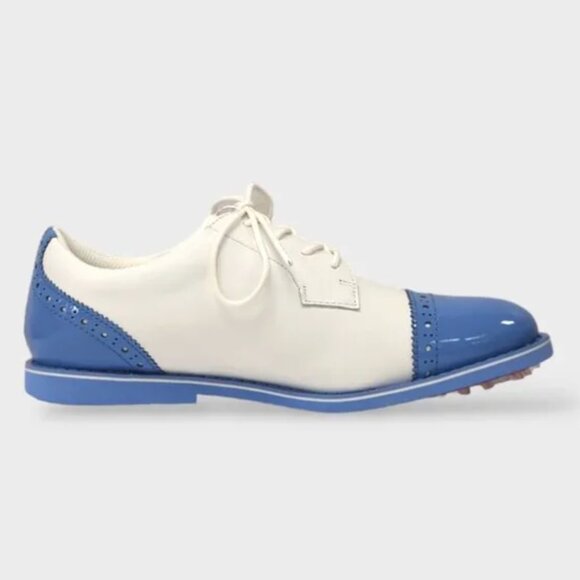 G/FORE Womens Cap Toe Gallivanter White Blue Golf Shoes US 8 NWT - Picture 6 of 9